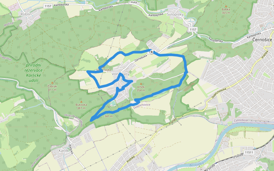 [Ž] NS Okolím Vonoklas walking route map in Vonoklasy