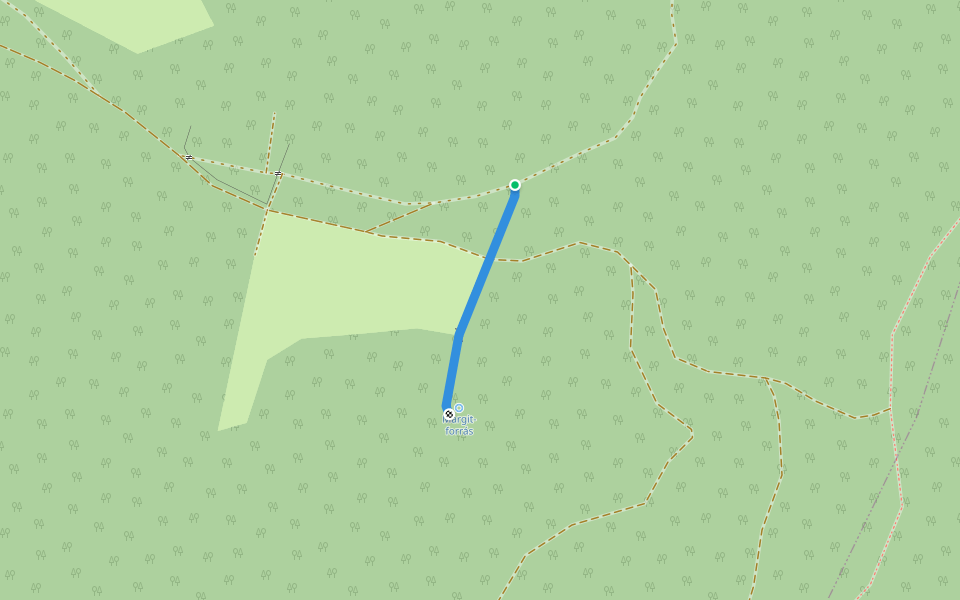 P● (Margit-forrás) walking route map in Komló