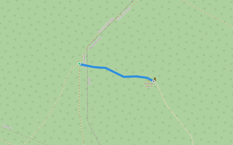 S▲ (Dobogó) walking route map in Váralja