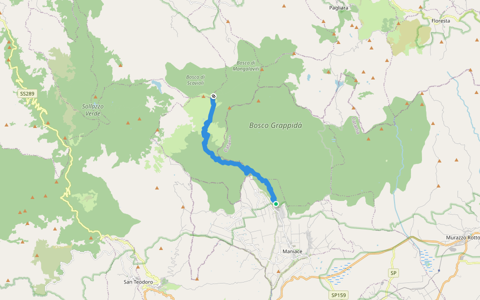 D339 Da Petrosino a Portella Scafi walking route map in Petrosino