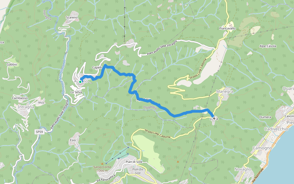 R14 Aurano - Luera walking route map in Aurano