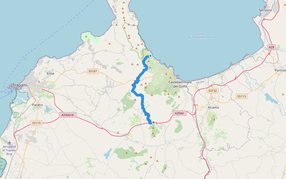 Sentiero Italia - Tappa V05 walking route map in Scopello