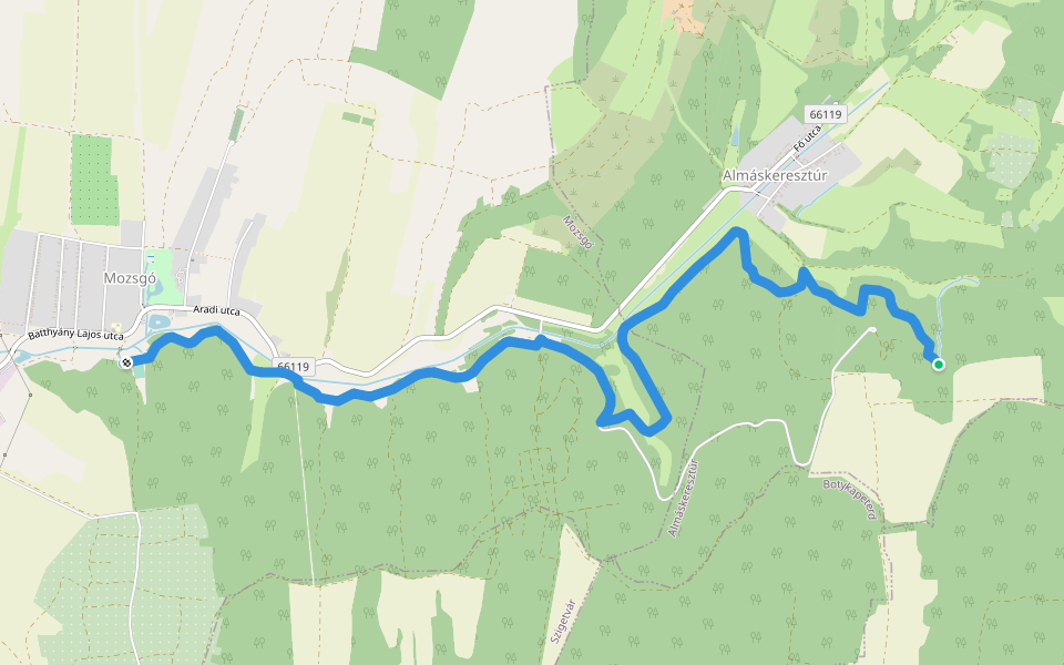 ZT, Ezüsthárs tanösvény walking route map in Almáskeresztúr
