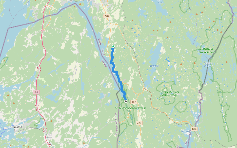 Iddefjorden (Berby) - Petersburg walking route map in Halden