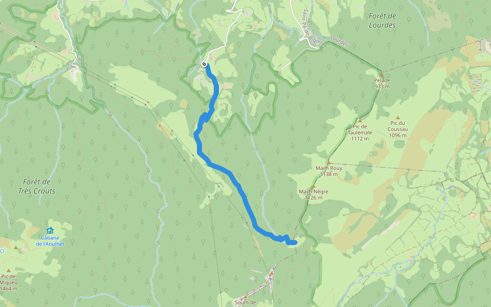 Le Sentier du Pladi walking route map in Saint-Pé-de-Bigorre