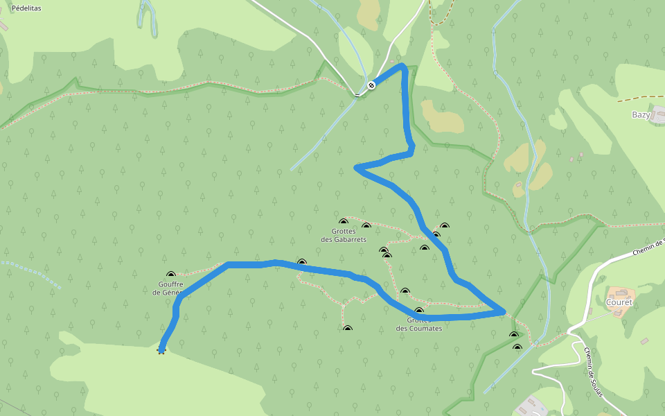 Sentier de Découverte en Milieu Kaarstique walking route map in Saint-Pé-de-Bigorre