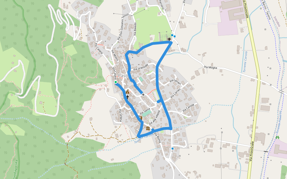 Percorso poetico di Antonia Pozzi walking route map in Pasturo