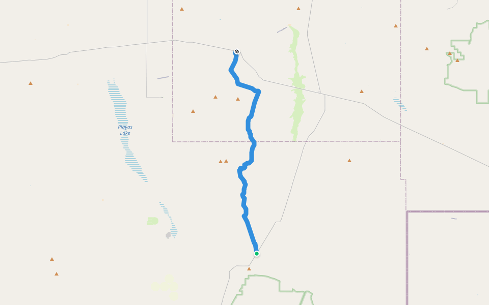 CDT juj walking route map in Hachita