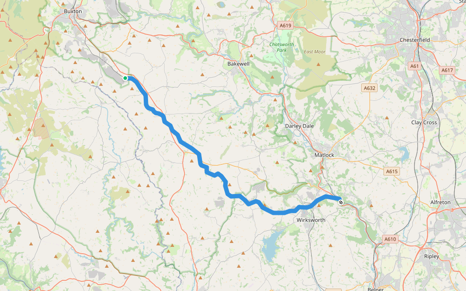 High Peak Trail walking route map in Flagg