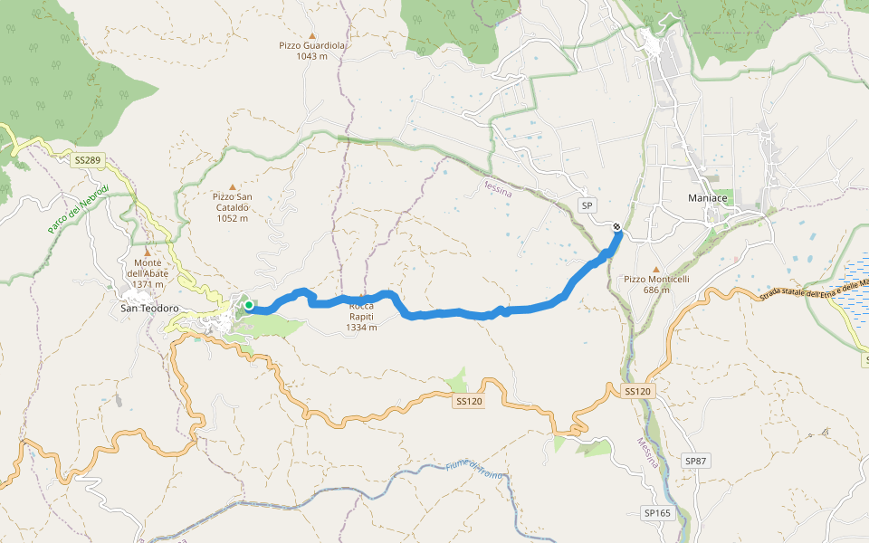 Rocca Rapiti walking route map in Cesarò