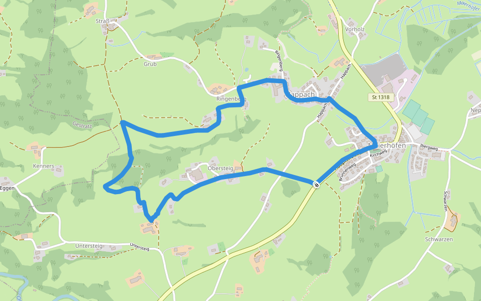 Skulpturenweg Maierhöfen walking route map in Maierhöfen