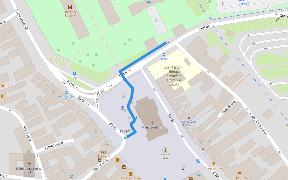 ZM, Mária-út walking route map in Pápa