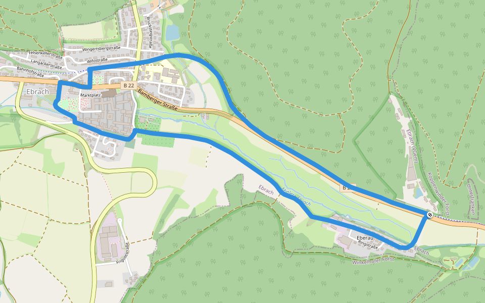 Rundweg "Eberau" walking route map in Ebrach