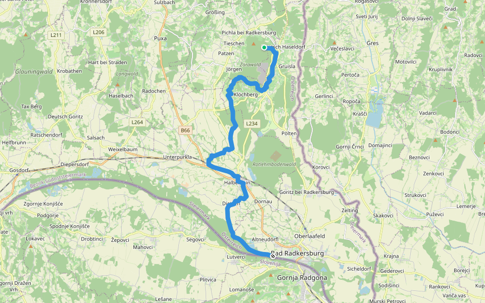 Linke Fußspur walking route map in Tieschen