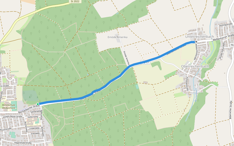 Planetenweg Weißenhorn walking route map in Weißenhorn