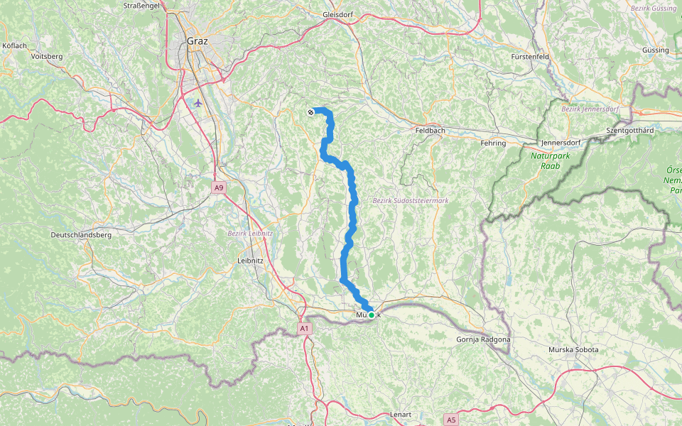 Wanderweg 790 walking route map in Mureck