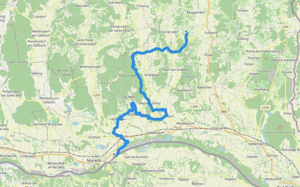 Rechte Fußspur walking route map in Straden