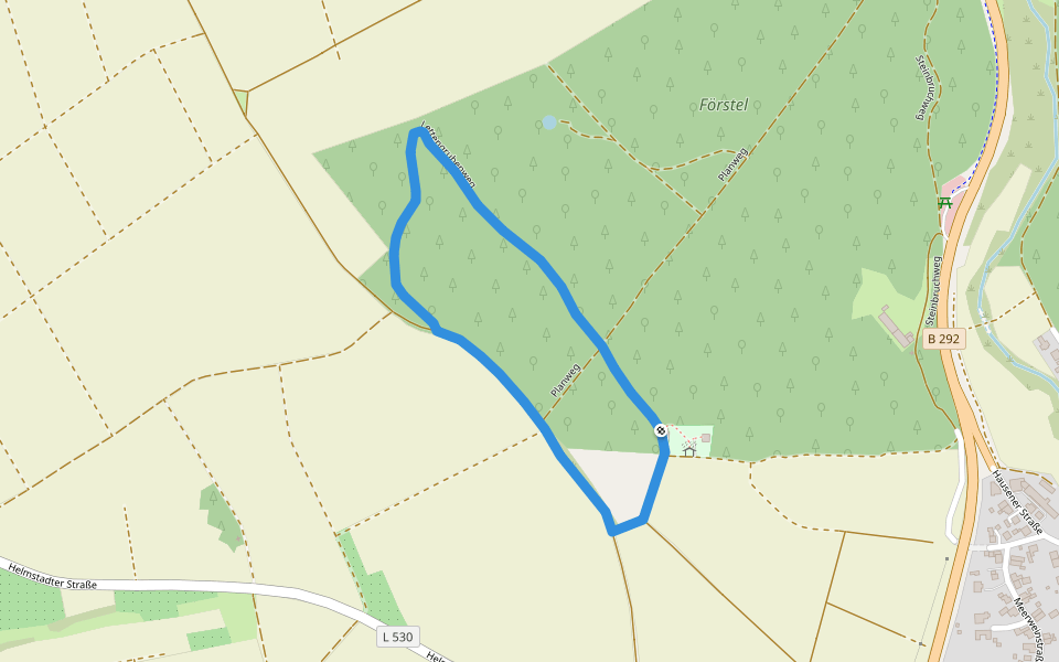 Rundwanderweg Förstel 1: Maulbeerbaum-Weg walking route map in Helmstadt-Bargen