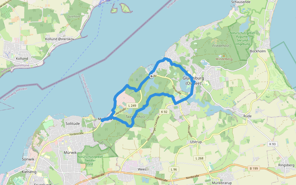 Wanderweg in Glücksburg walking route map in Glücksburg (Ostsee)