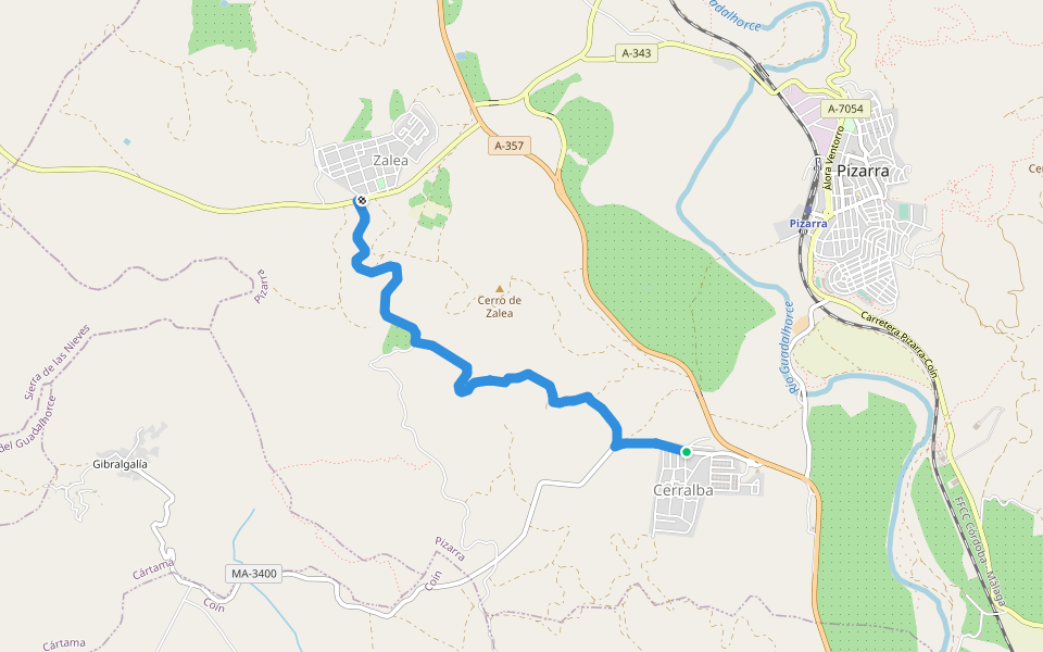 SL-A 212 Cerralba - Zalea walking route map in Cerralba