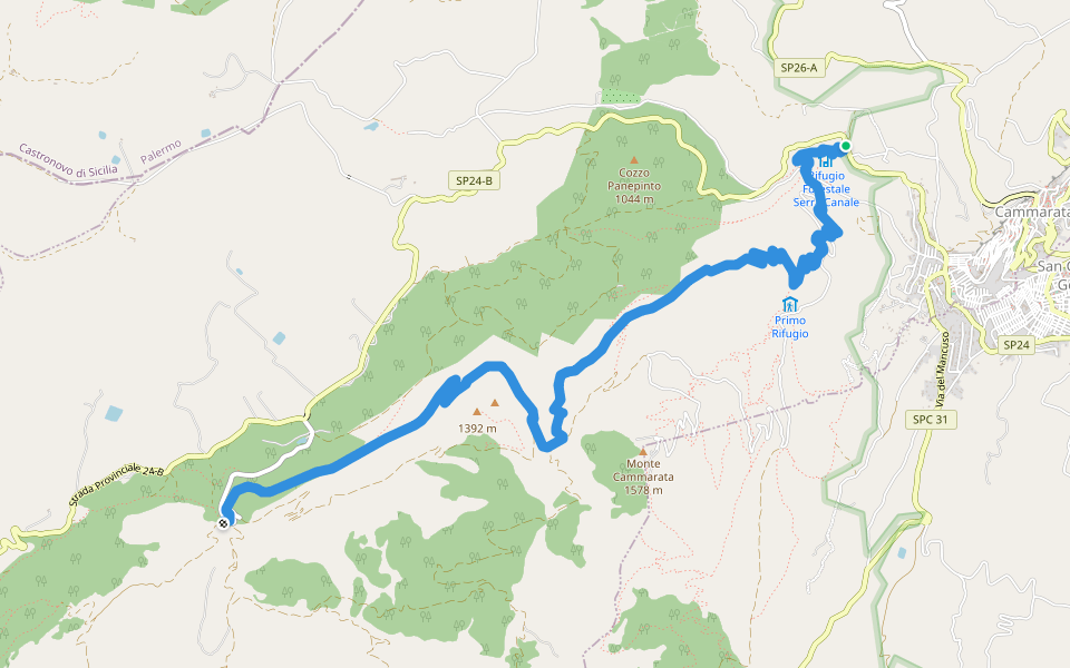 Cammarata - Monte Gemini walking route map in Cammarata