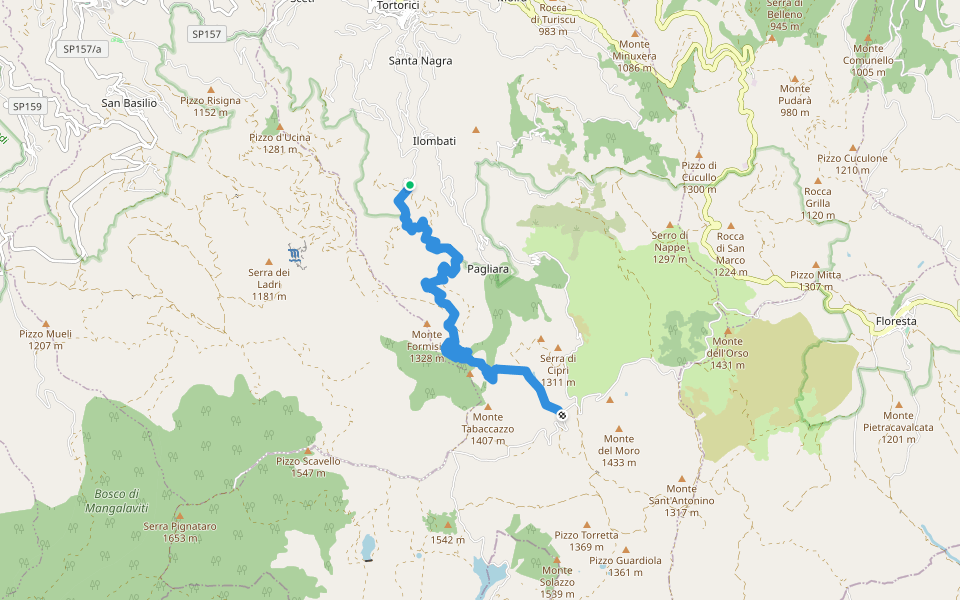 MPB Marù-Passo della Busica walking route map in Marù