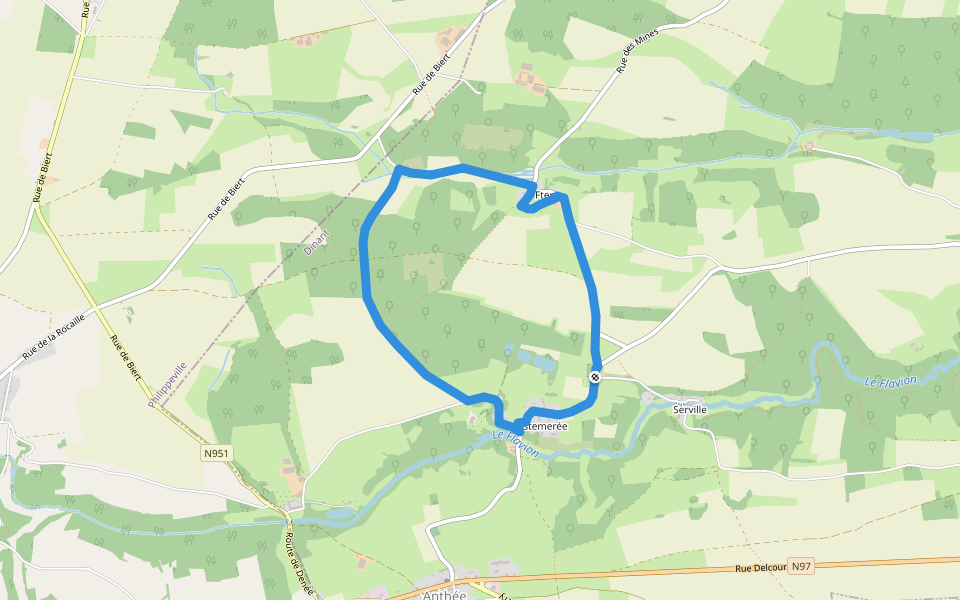 Ostemerée - Fter walking route map in Onhaye