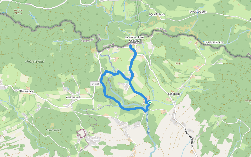 Steinerne Mühl Weg walking route map in Schönegg