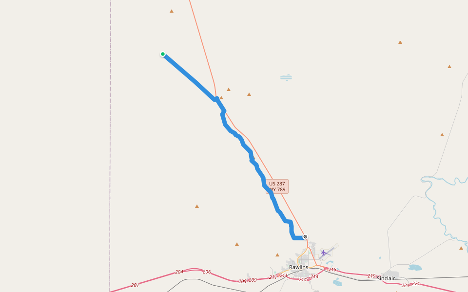 CDT hjs walking route map in Rawlins