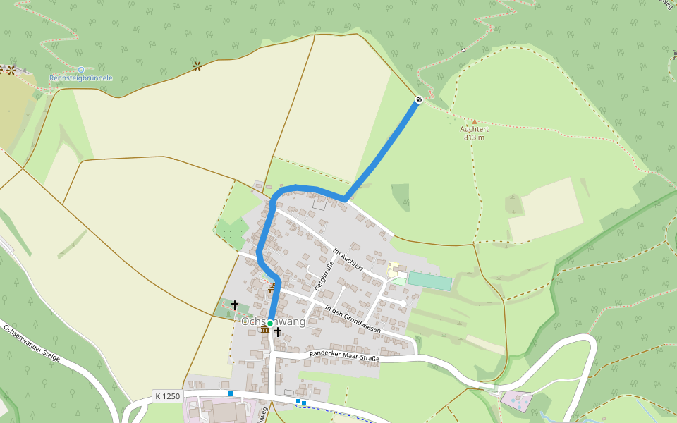 Oschsenwang - Auchtert walking route map in Bissingen an der Teck
