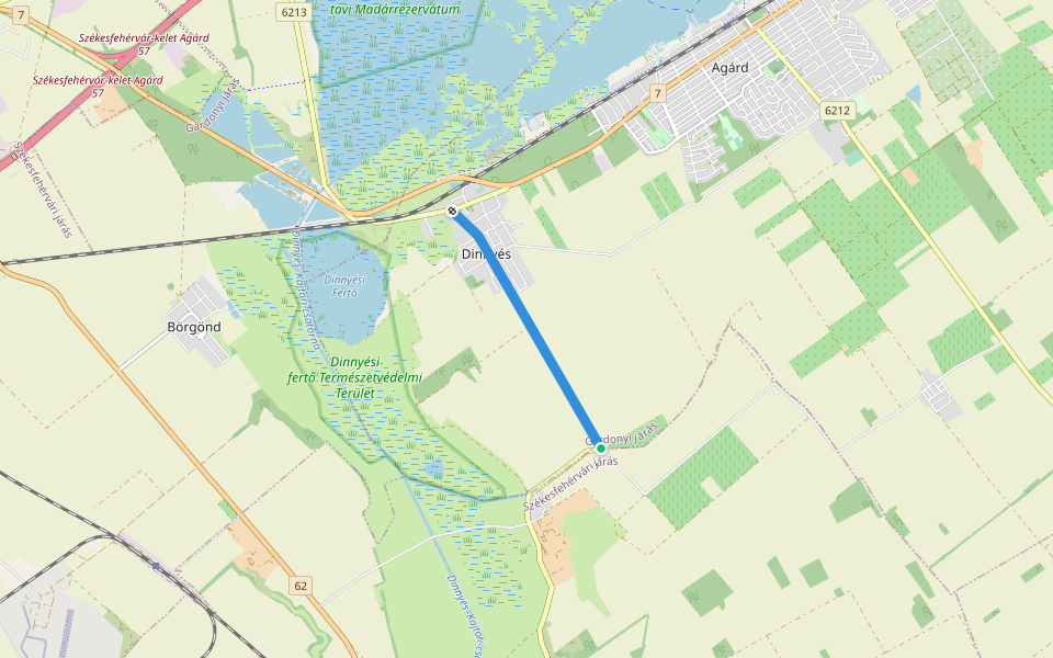 P (Dinnyés) walking route map in Seregélyes