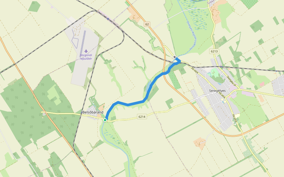 Háromág-völgyi tanösvény walking route map in Aba