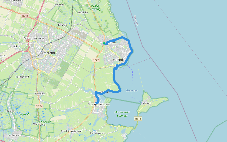 Zuiderzeepad - 04 walking route map in Edam