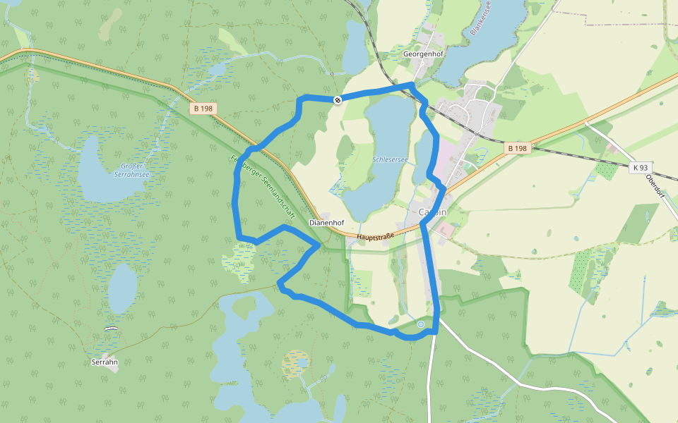 Gelber Schmetterling Carpin walking route map in Carpin