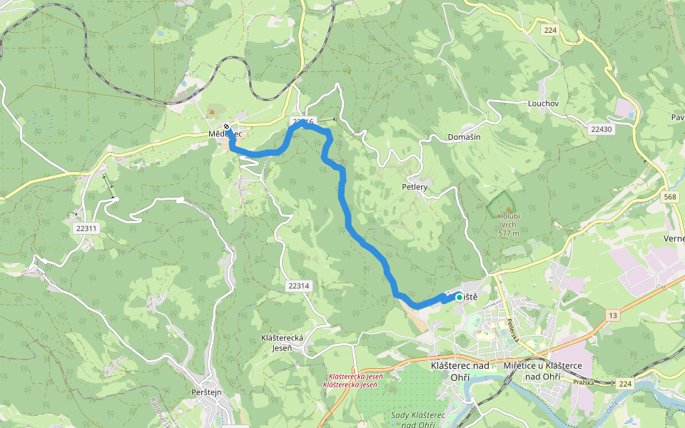NS Cesta z města walking route map in Klášterec nad Ohří