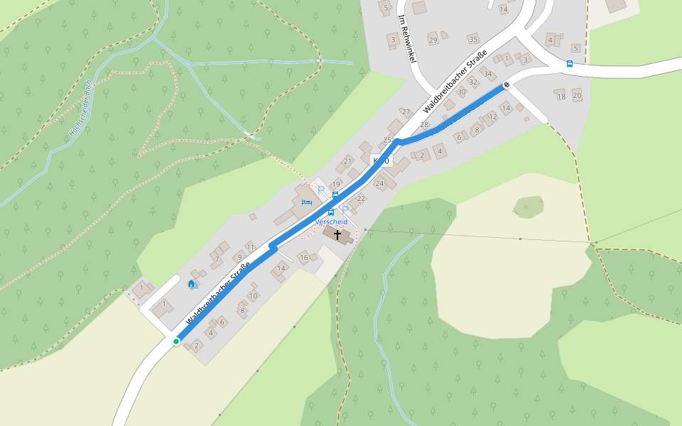 Rundwanderweg Breitscheid 1 walking route map in Breitscheid