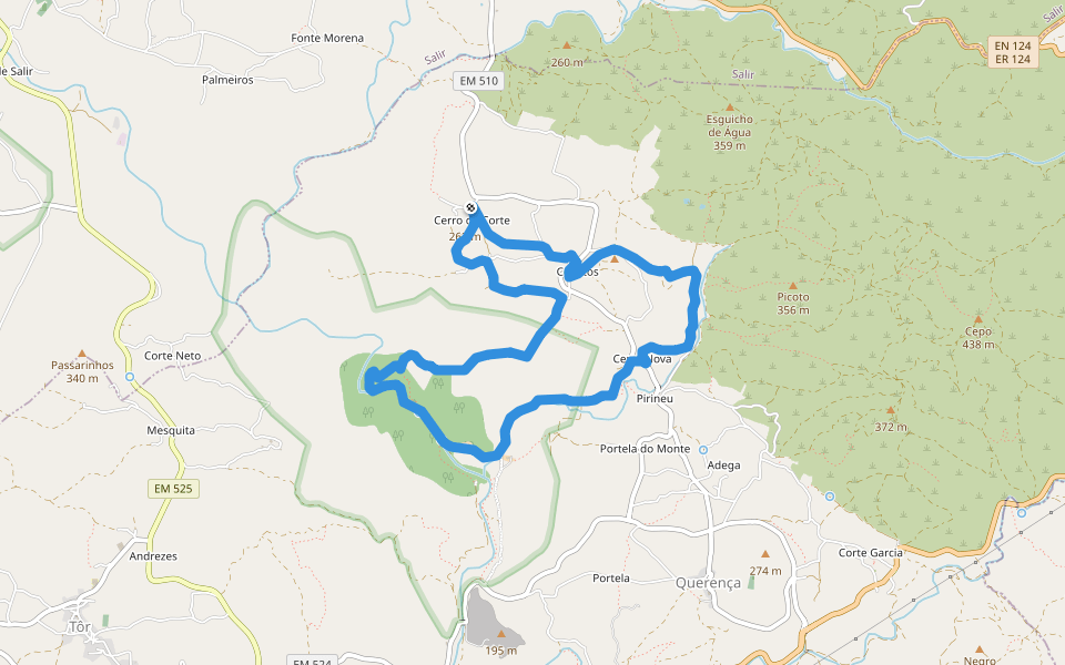 7 Fontes walking route map in Querença