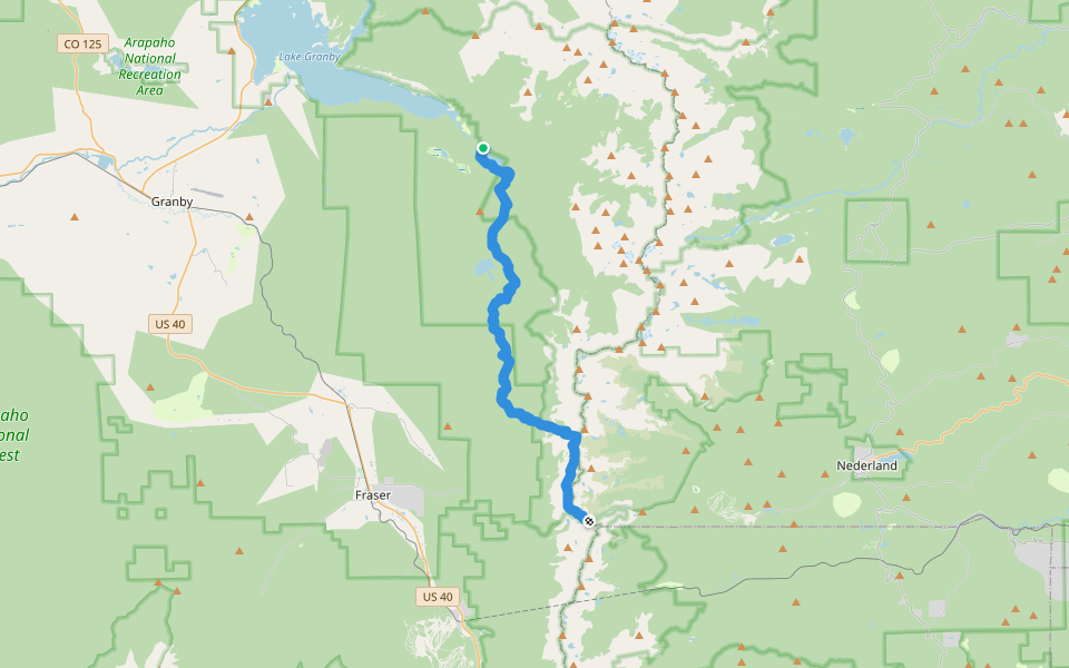 CDT iif walking route map in Granby