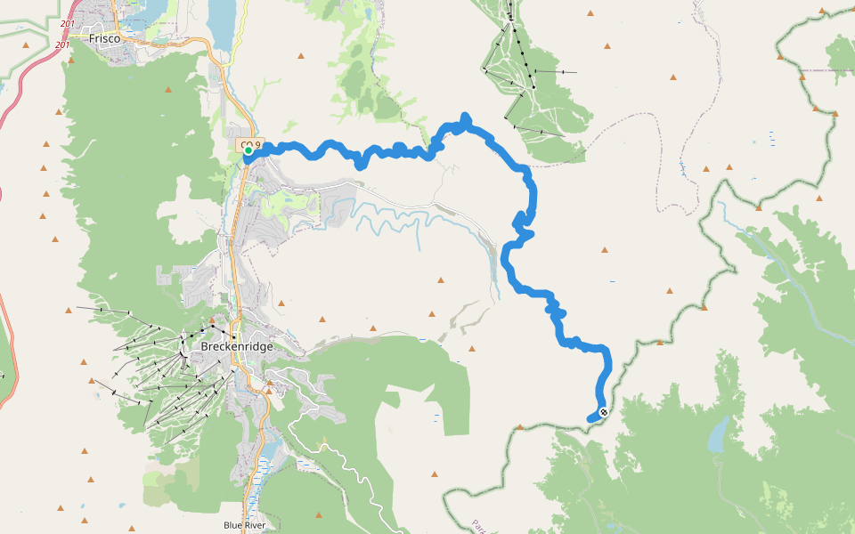 CDT iiy walking route map in Breckenridge