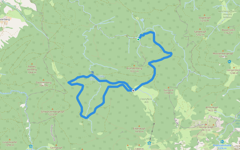 Wanderweg BE 2 - Isarwinkel walking route map in Benediktbeuern