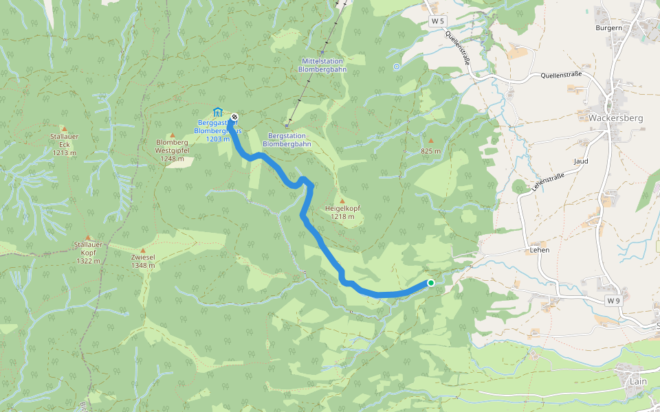 Wanderweg B 1 - Isarwinkel walking route map in Wackersberg
