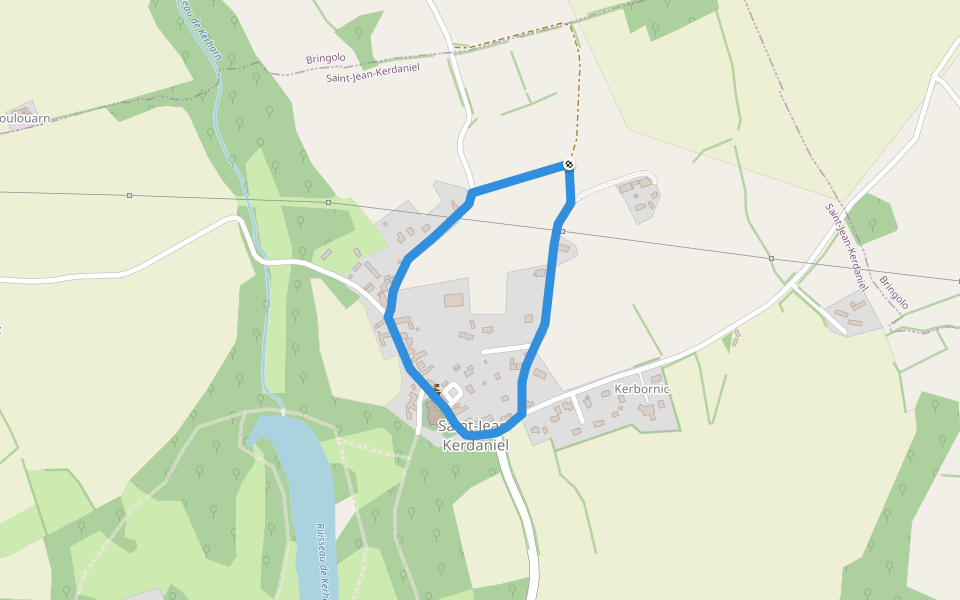 Promenade du Rupiquet walking route map in Saint-Jean-Kerdaniel