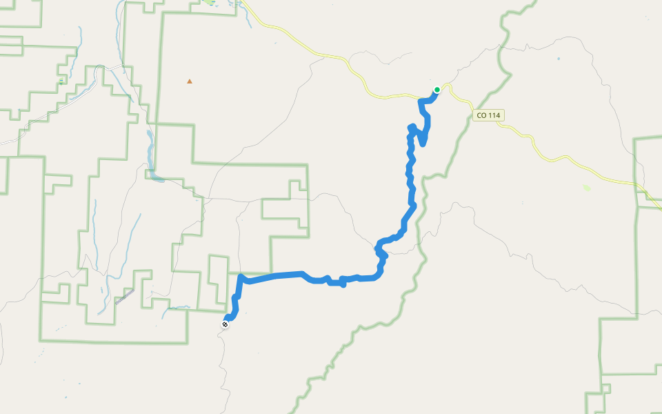 CDT iro walking route map in Saguache