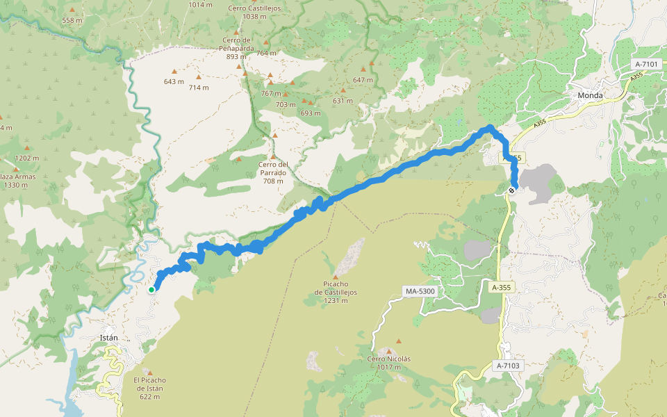 Ruta 2 Istán-Monda walking route map in Istán