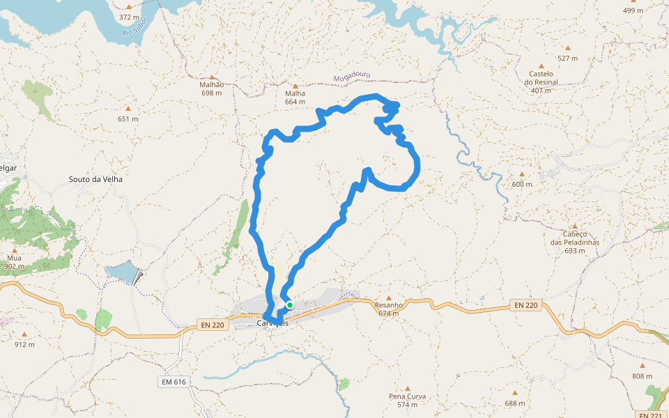 Rota da Capela dos Anjos walking route map in Souto da Velha