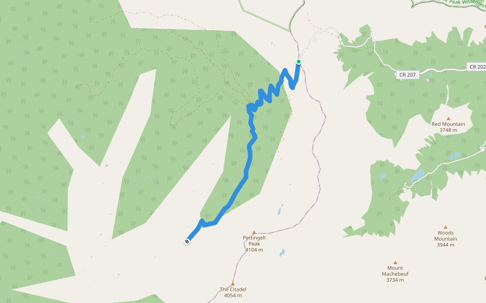 CDT iipST walking route map in Parshall