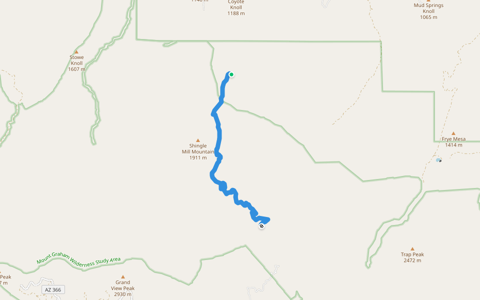 Shingle Mill Trail #35 walking route map in Pima