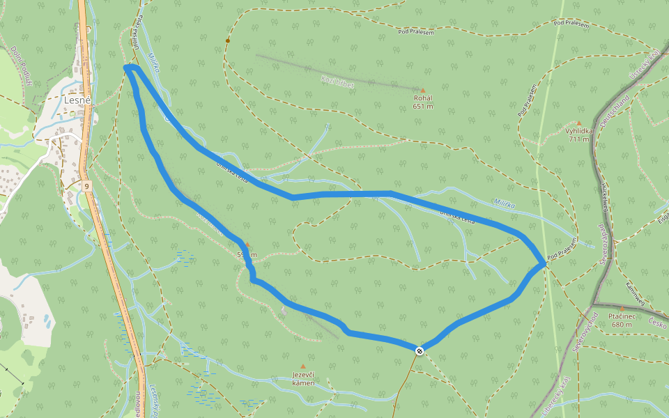 [Z] NS hornícká Údolí Milířky walking route map in Dolní Podluží