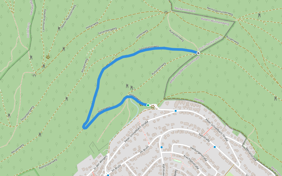 Rundwanderweg Büdel-Ebert-Heim 6: Fischerschlag-Weg walking route map in Neckargemünd