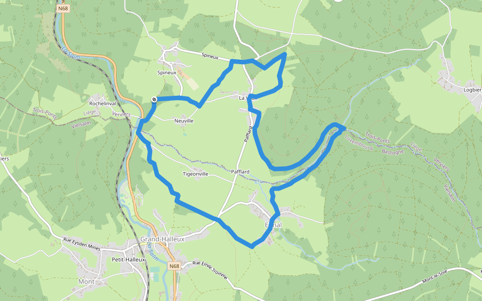 14. Promenade des animaux walking route map in Trois-Ponts